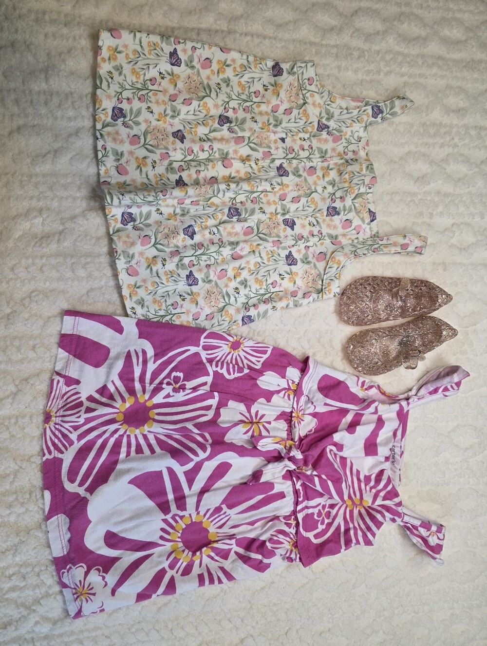 Girls 4T Summer Bundle Cynthia Rowley Carter’s Dresses + Glitter Jelly Shoes